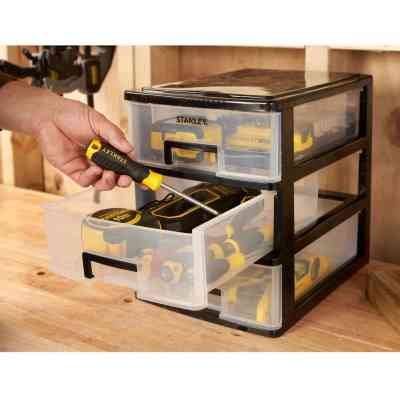 Ящик для інструментів Stanley вертикальний з 3-ма висувними відділеннями, пластмасовий, 341x251x320 мм (STST40712-1) Вінниця