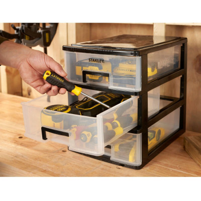 Ящик для інструментів Stanley вертикальний з 3-ма висувними відділеннями, пластмасовий, 341x251x320 мм (STST40712-1) Вінниця - фото 4