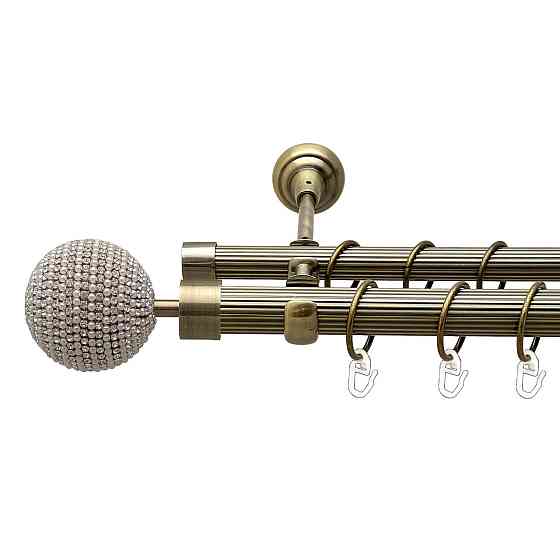 Карниз Orvit Карера металевий дворядний відкритий рифлена труба кільце металеве Антик 25\19 мм 300 см Львов