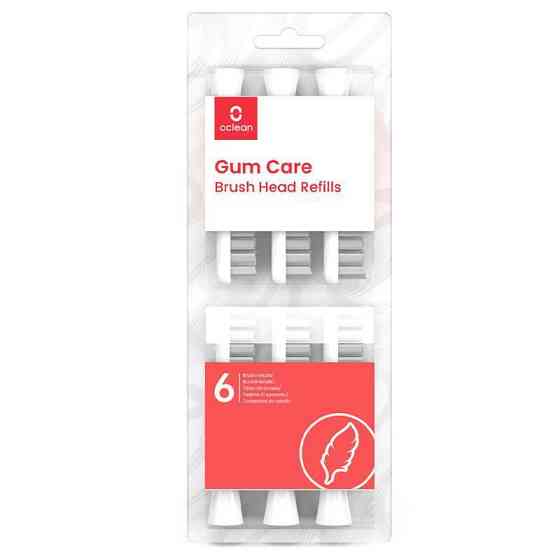 Насадка для зубної електрощітки Oclean P1S12 W06 Gum Care Brush Head White (6 шт) (6970810552263) ( white ) Харьков