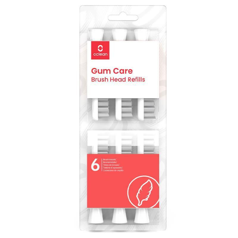 Насадка для зубної електрощітки Oclean P1S12 W06 Gum Care Brush Head White (6 шт) (6970810552263) ( white ) Харьков - изображение 2