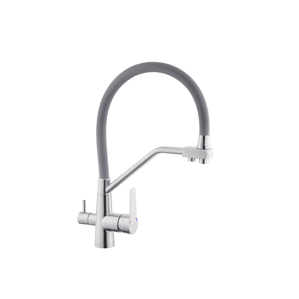 Смеситель для кухни с подключением к фильтру Kroner KRP Edelstahl Klassisch - ESG03817GRA серый/сатин Киев - изображение 1