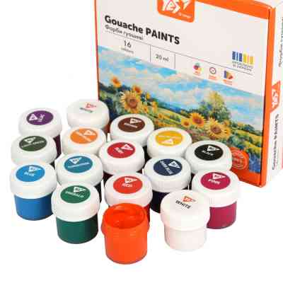 Гуашеві фарби Yes Orange Line 16 кольорів по 20 мл (230433) Вінниця