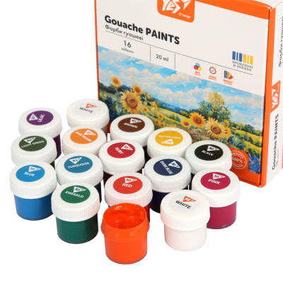 Гуашевые краски Yes Orange Line 16 кольорів по 20 мл (230433) Винница - изображение 3