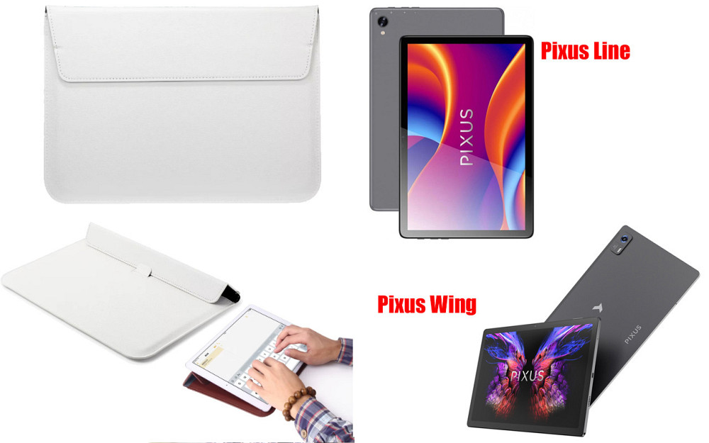 Чохол-конверт VitoCase для Pixus Line, Pixus Wing, з функцією підставки для планшета Білий Київ - фото 1