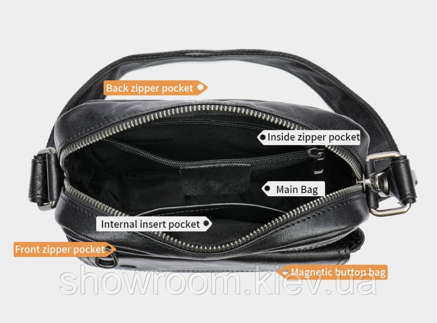 Шкіряна чоловіча сумка середніх розмірів Leather Collection (6119) Київ - фото 6