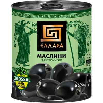 Овочева консервація Ellada Colossal Маслини з кісточкою 850 мл ж/б ключ (4820186140187) Вінниця