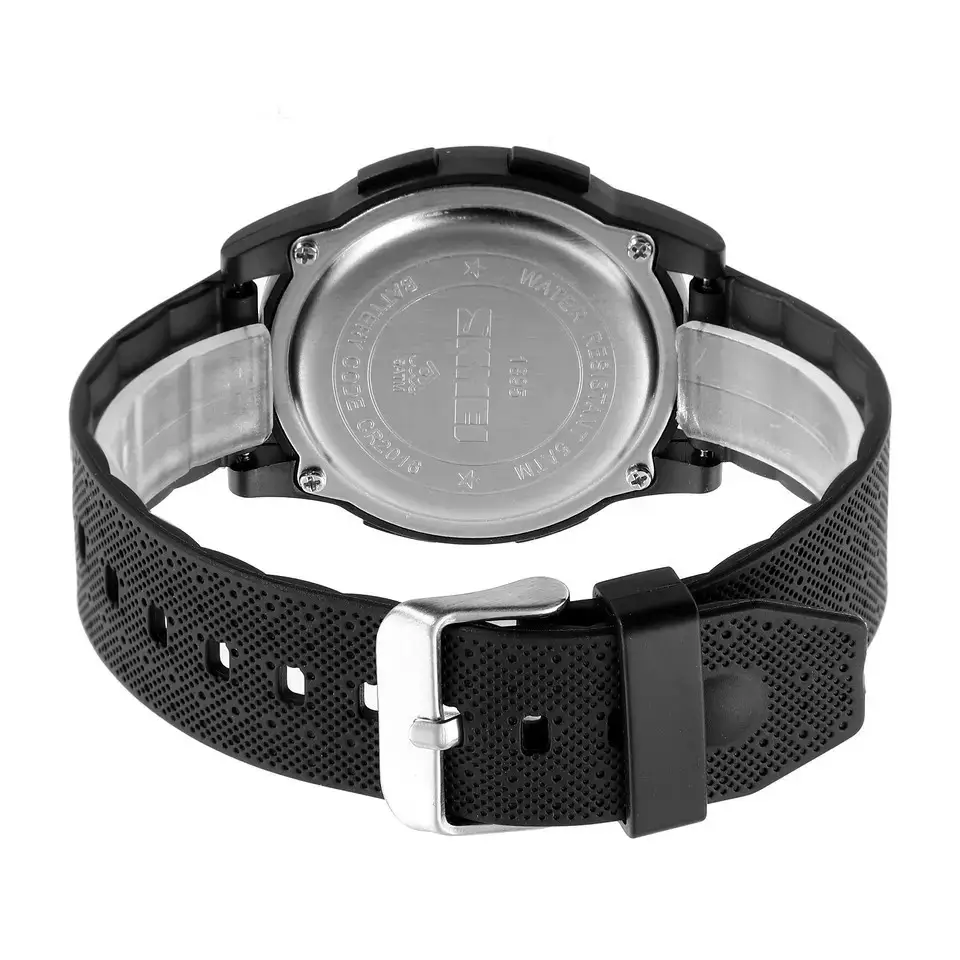 Спортивний наручний годинник Skmei 1895 (Чорний з білим циферблатом) Київ - фото 4