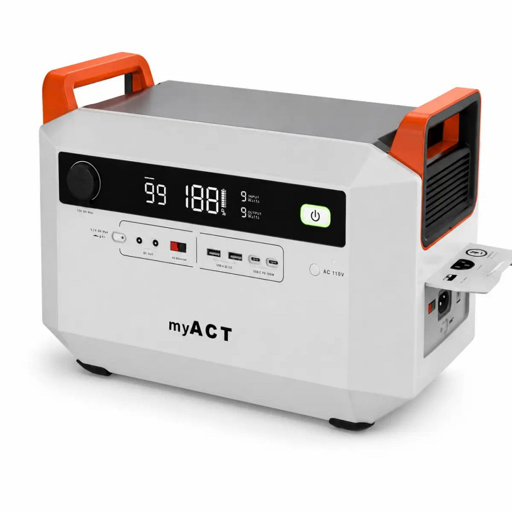 Зарядная станция myACT AP1002 Grey 998 Вт·ч, 1000 Вт, LiFePO4, пиковая 1800 Вт Киев - изображение 2