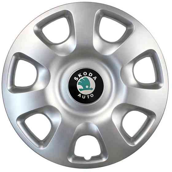 Автомобільні модельні ковпаки R15 Skoda (зелена) 336 4шт, SJS, сріблясті Київ