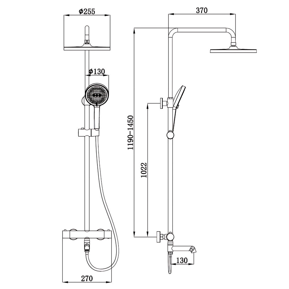 Душова колонка Koer KB-57029-07 з термостатичним змішувачем, 3 режими, графітовий колір (KR5498) Харків - фото 6