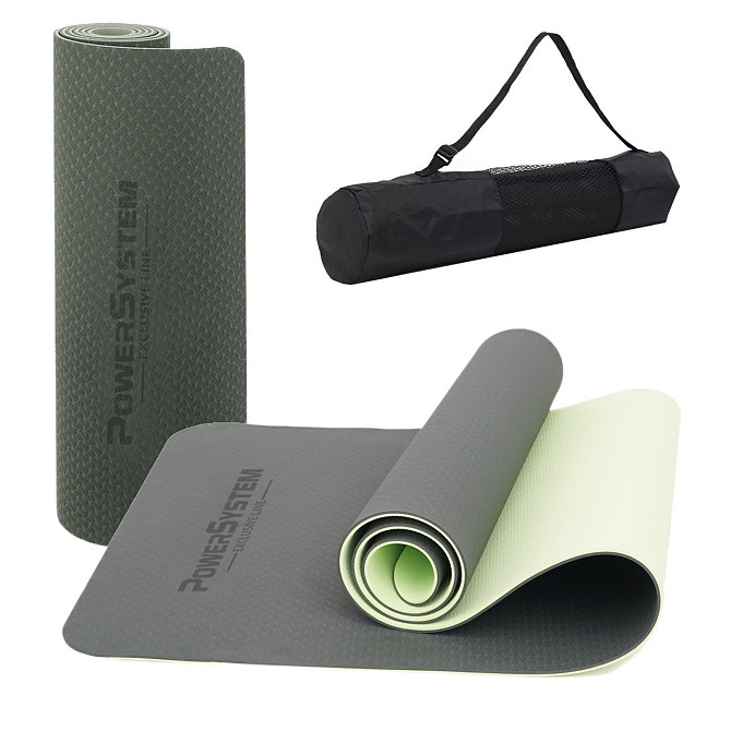 Килимок для йоги та фітнесу Power System PS-4060 TPE Yoga Mat Premium Green (183х61х0.6) Каменское - изображение 1