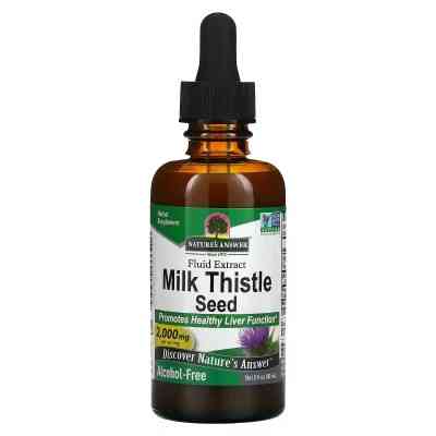 Трави Nature&apos;s Answer Екстракт розторопші, без спирту, 2000 мг, Milk Thistle Seed, Fluid Extr (NTA-06457) Вінниця