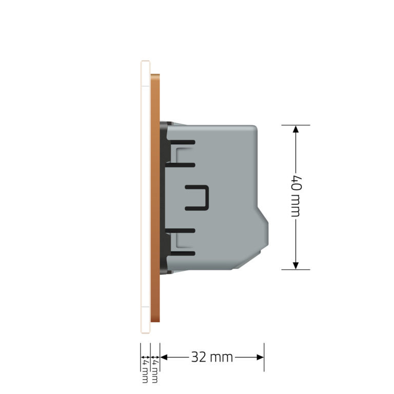 LIVOLO Розумний сенсорний Wi-Fi вимикач 1 сенсор Livolo золотий скло (VL-C7FC1NY-2GAP) Коломия - фото 6
