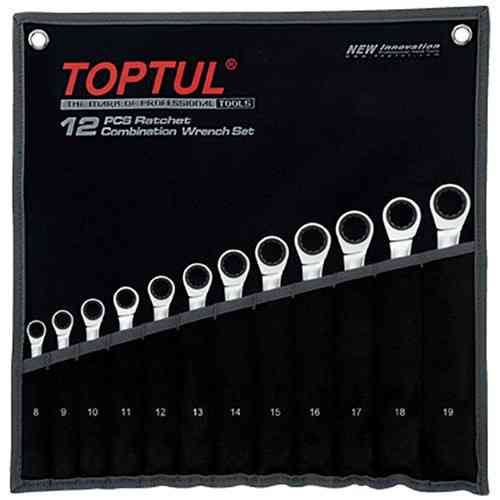 Набір комбінованих ключів трещоточных TOPTUL 8-19мм 12ед. в чохлі GPAQ1202 Чернігів