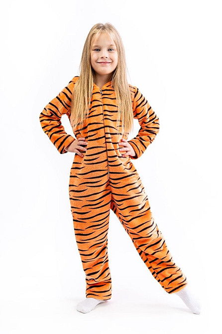 Детская пижама-кигуруми детский и подростковый Тигр, оранжевый, пижама - комбинезон домашнийна молнии топ топ Киев - изображение 5