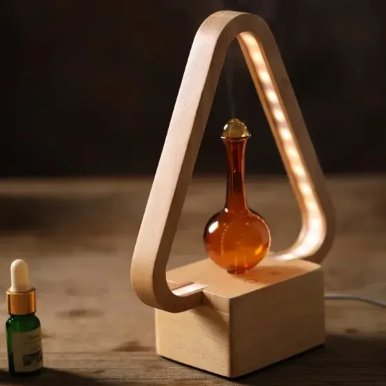 Эко-аромадиффузор для дома электрический с подсветкой 2-в-1 Doctor-101 Lumière Triangle. Аромадиффузор из натурального дерева Днепр