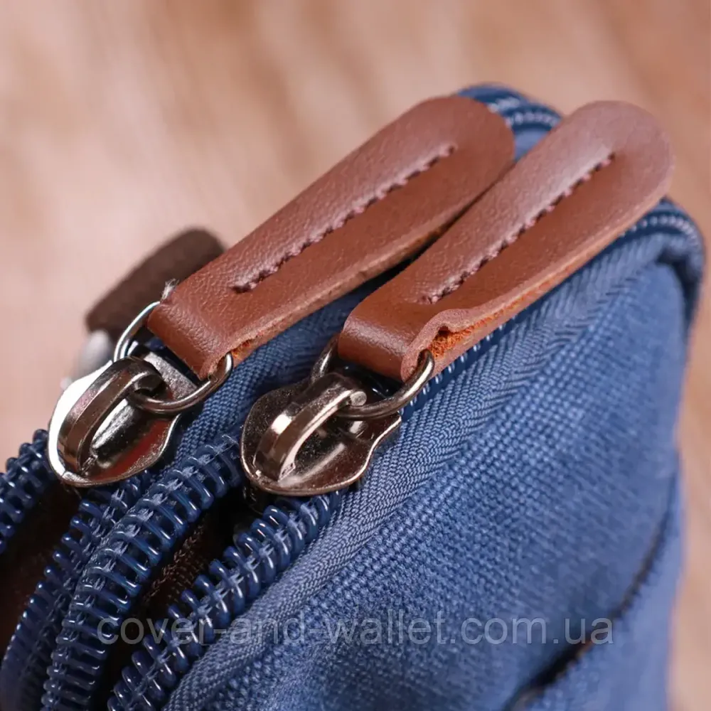 Маленькая сумка-чехол на пояс с карабином из текстиля синего цвета Puos Киев - изображение 8