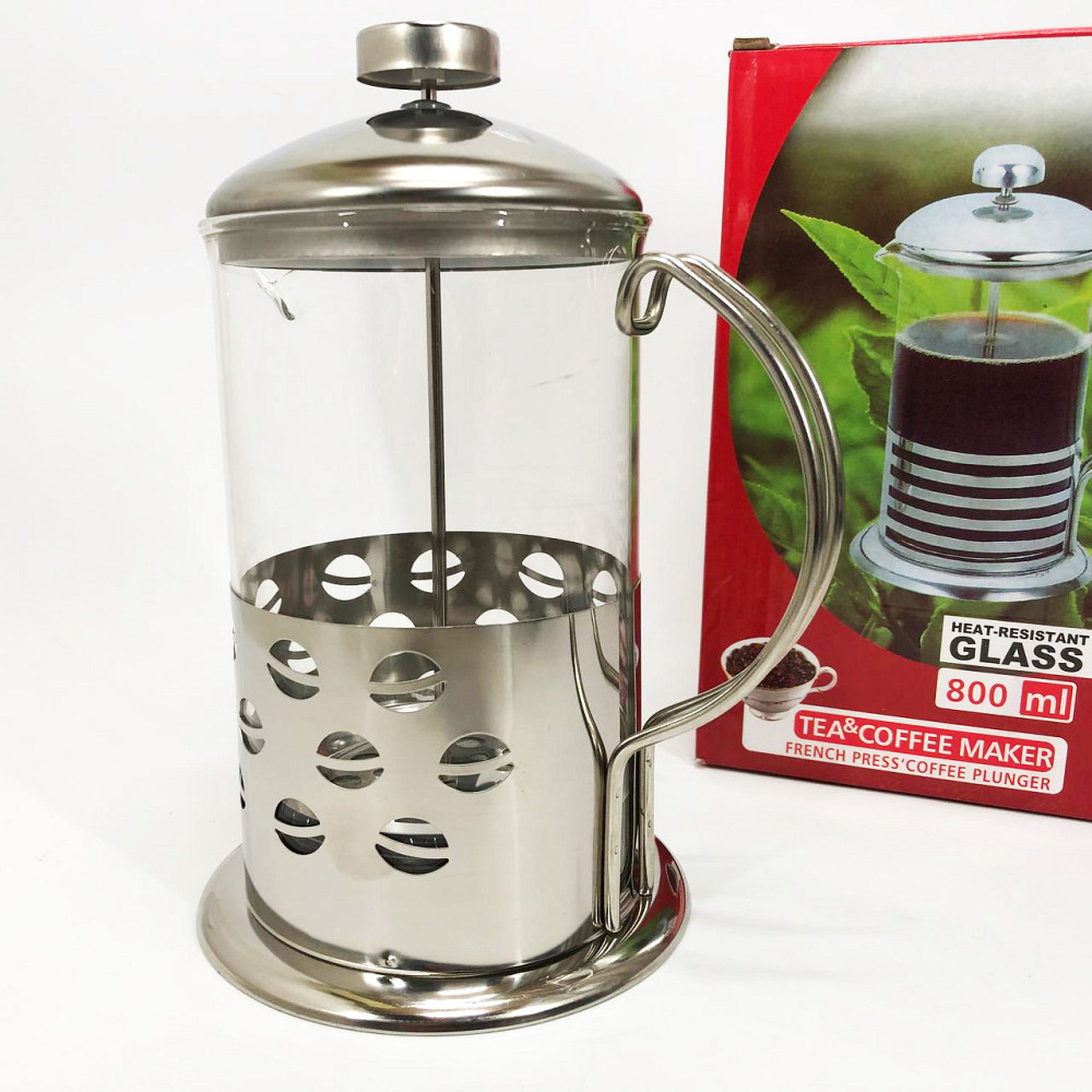 Багаторазовий френч-прес, Заварники для чаю та кави, Френч-прес з поршнем, Заварник скляний з пресом RH-37 Львів - фото 7