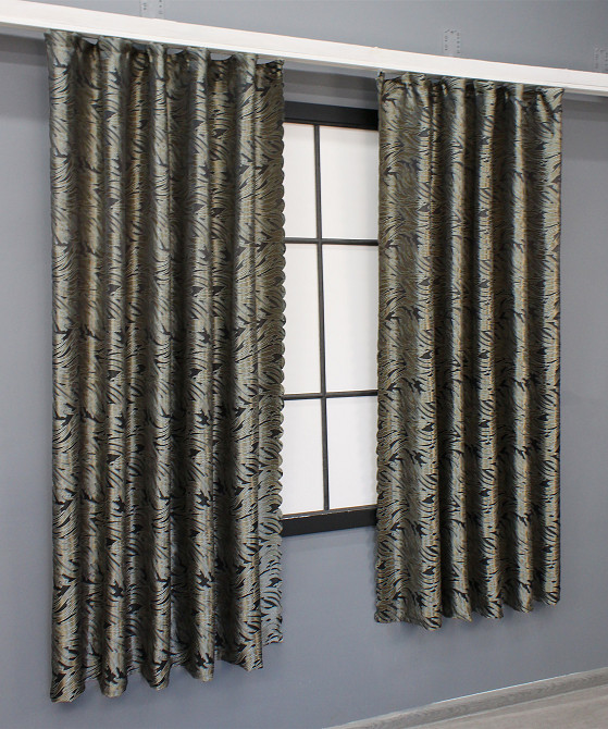 Комплект кооротких штор VR-Textil Жаккард Magic № 1611ш Графитовый с бежевый 145х170 см 2 шт (35-0245) Киев - изображение 3