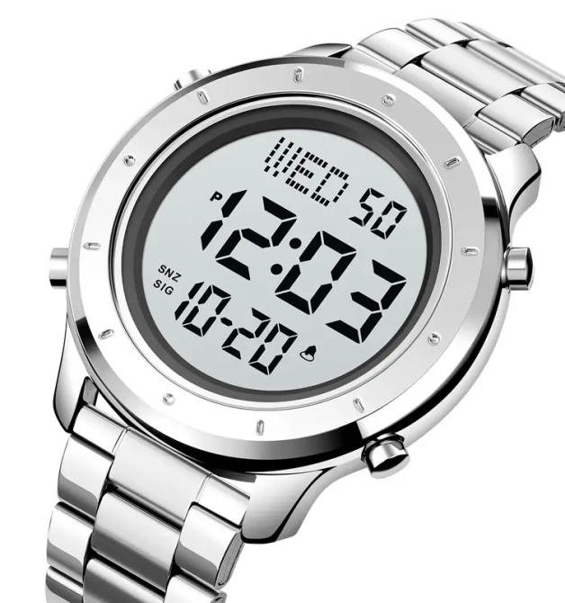 Мужские наручные электронные часы Skmei 1864 (Серебристый с браслетом) Винница - изображение 3