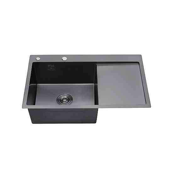 Кухонная мойка  с нержавеющей стали Kroner KRP Schwarze - 78х49LHM PVD (3/1 мм) черная Киев