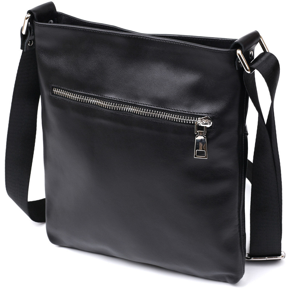 Кожаная сумка через плечо для мужчин SHVIGEL 11602 Черный Киев - изображение 2