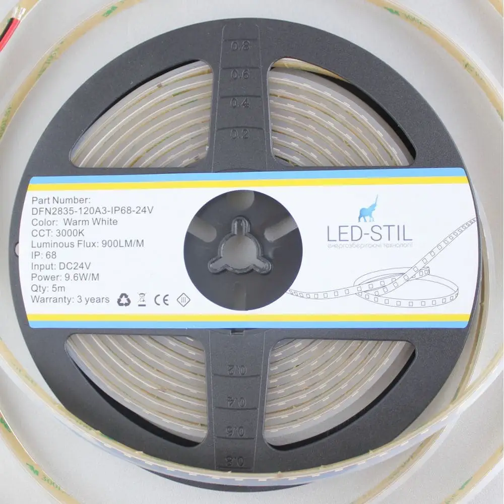 LED-STIL LED стрічка LED-STIL 3000K, 9,6 W, 2835, 120 шт, IP68, 24V, 900LM Коломия - фото 8