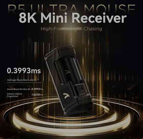 Топова миша Attack Shark R5 Ultra 42000dpi 8К карбон 39 грам. Харків