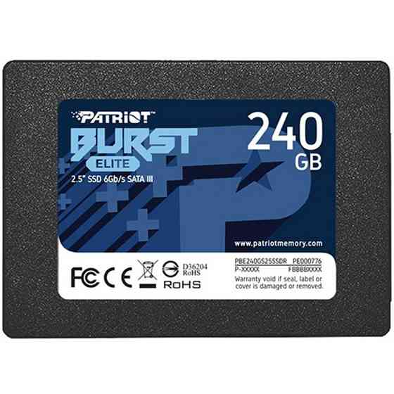 Накопичувач SSD 240 GB Patriot Burst Elite 2.5" SATAIII TLC (PBE240GS25SSDR) 2.5" Харків