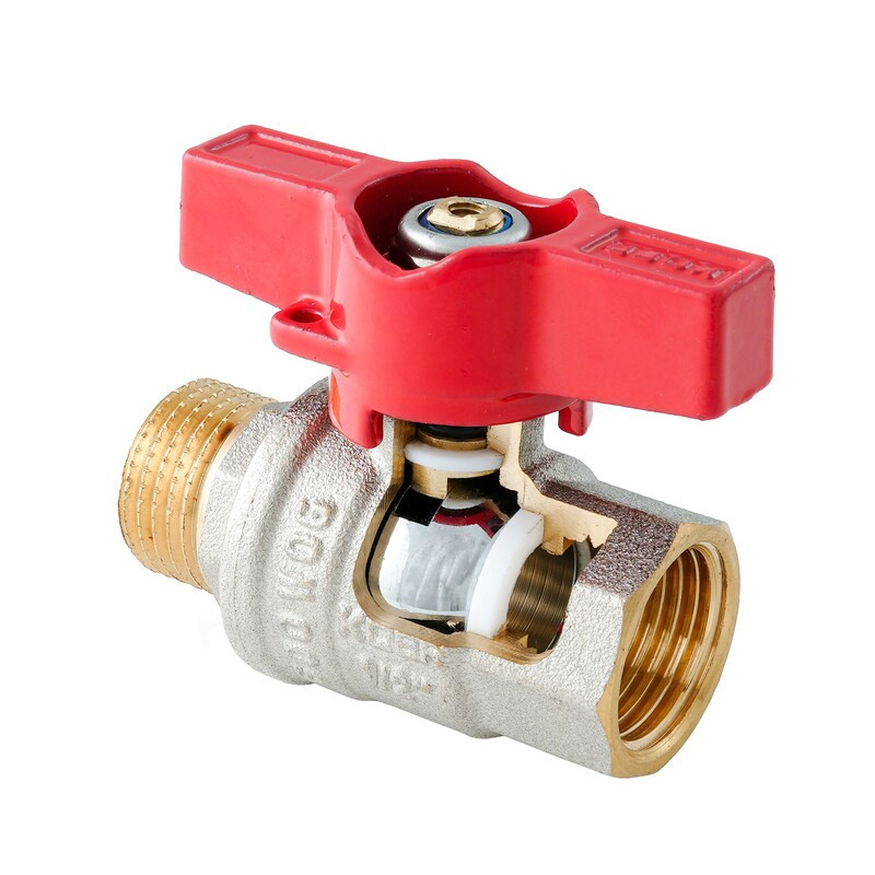 Кран кульовий ГШМ Koer Extreme KE.218-15 - 1/2" FM ручка "метелик" червона (KR5759) Київ - фото 3