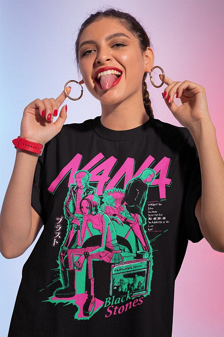 Футболка для хлопчика з аніме принтом Нана Аніме Нана Осакі оверсайз (зріст від 165 до 180) Чорний AnimeJ0086m Дніпро - фото 1