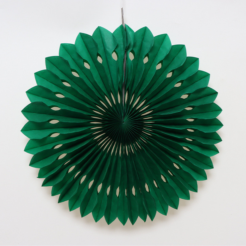Бумажный веер для декора 30 см зеленый Киев - изображение 1