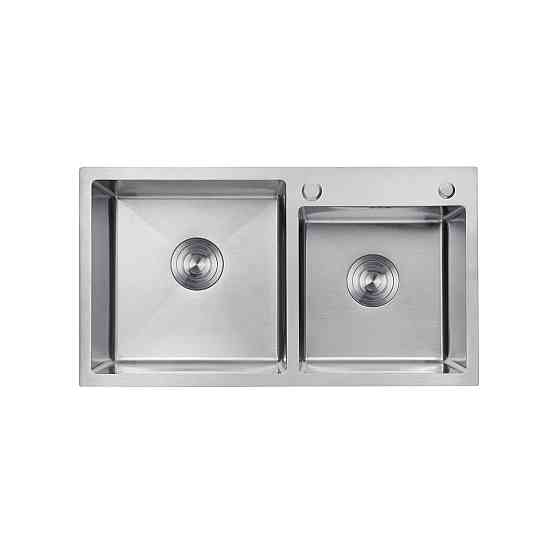 Кухонная мойка с нержавеющей стали Kroner KRP Gebürstet - 78х43ZHM на две чаши (3/1 мм) Киев