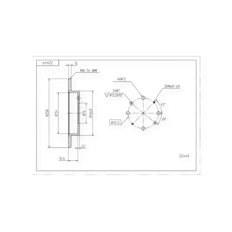 Диск Kia Cerato (2004-) задний (d258x10mm) тормозной Мукачево - изображение 1