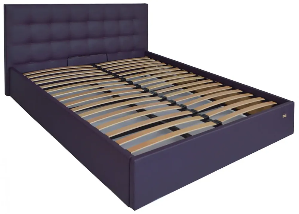 Кровать Двуспальная Chester Comfort 160 х 200 см Madrit-0965 С подъемным механизмом и нишей для белья Фиолетовый Днепр - изображение 1