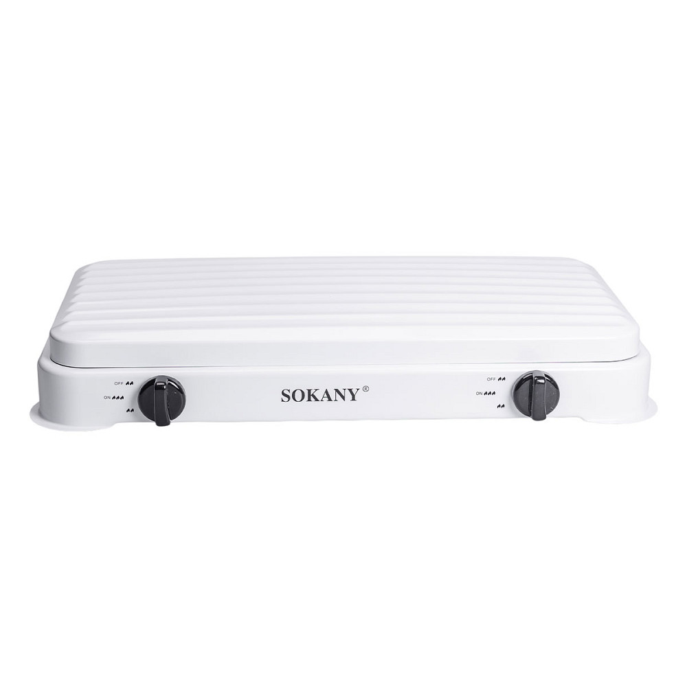 Настільна газова плита на 2 конфорки міні газова плита для балонного газу Біла Sokany SK-6002W Коломия - фото 3