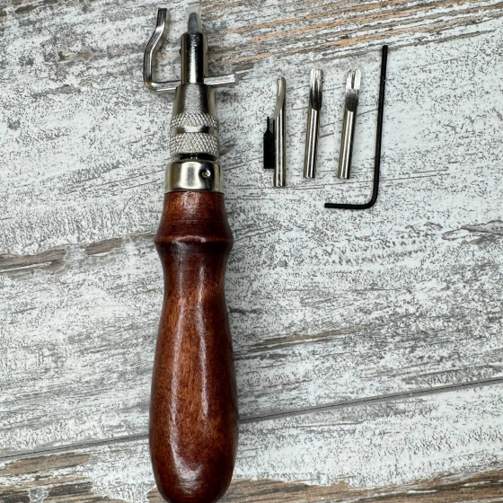 Грувер канавкорез с торцбилами 5в1, инструмент для работы с кожей для выборки канавки Киев