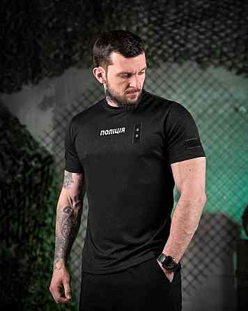 Футболка полиция black ВТ6013 Киев