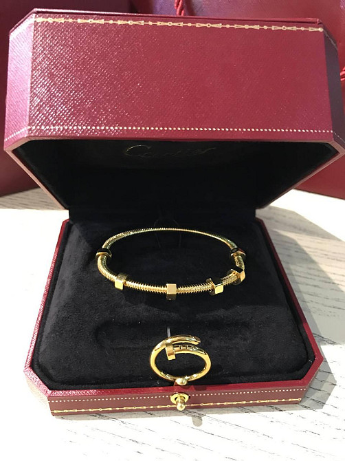 Cartier набір / браслет і кільце в лимонному золоті / Cartier браслет і кільце Одеса - фото 3