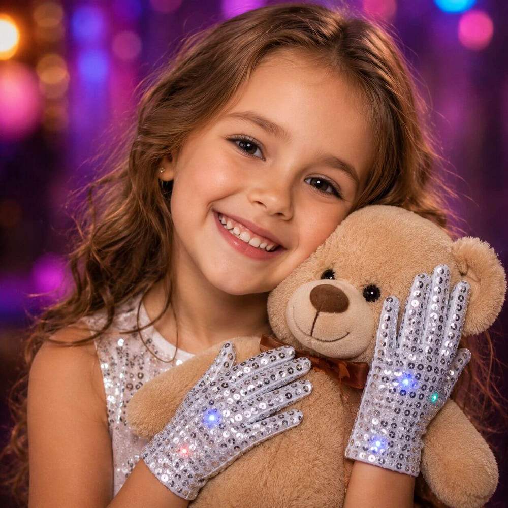 Перчатки ДЕТСКИЕ на 3-6 лет СЕРЕБРО Пайетки 17х7 см Киев - изображение 11