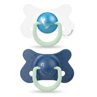 Пустышка Suavinex Синий кит 18 мес. 2 шт ночная (307011) Винница - изображение 1