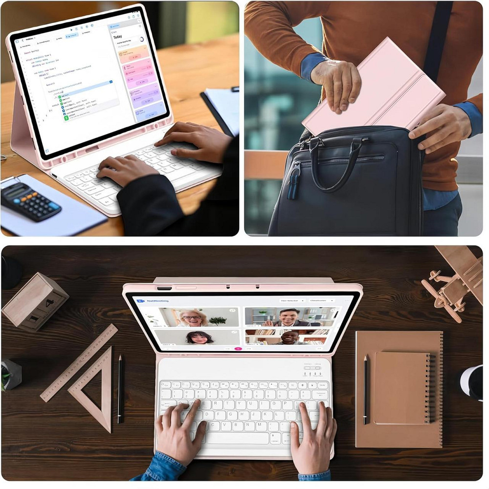 Протиударний чохол-книжка з клавіатурою на Samsung Galaxy Tab S7 FE+/S7+/S8+ 12.4" Дніпро - фото 8