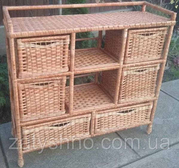 Комод большой плетеный на 6 шуфляд и 2 полки из лозы Киев - изображение 6