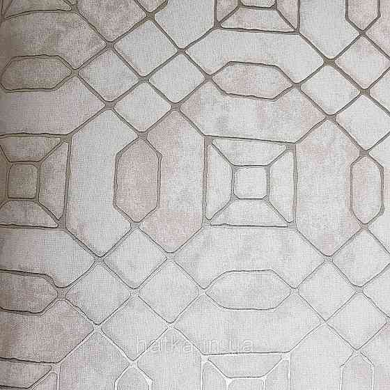 Шпалери флізелінові еко Galerie Metallic FX 0,53Х10 англія геометрія фігури золотом структурних на коричневому Київ