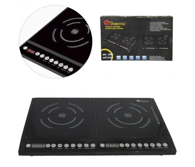 Настольная Индукционная плита Domotec MS-5862 2 конфорки  4000Вт (цвет чёрный) Одесса - изображение 8