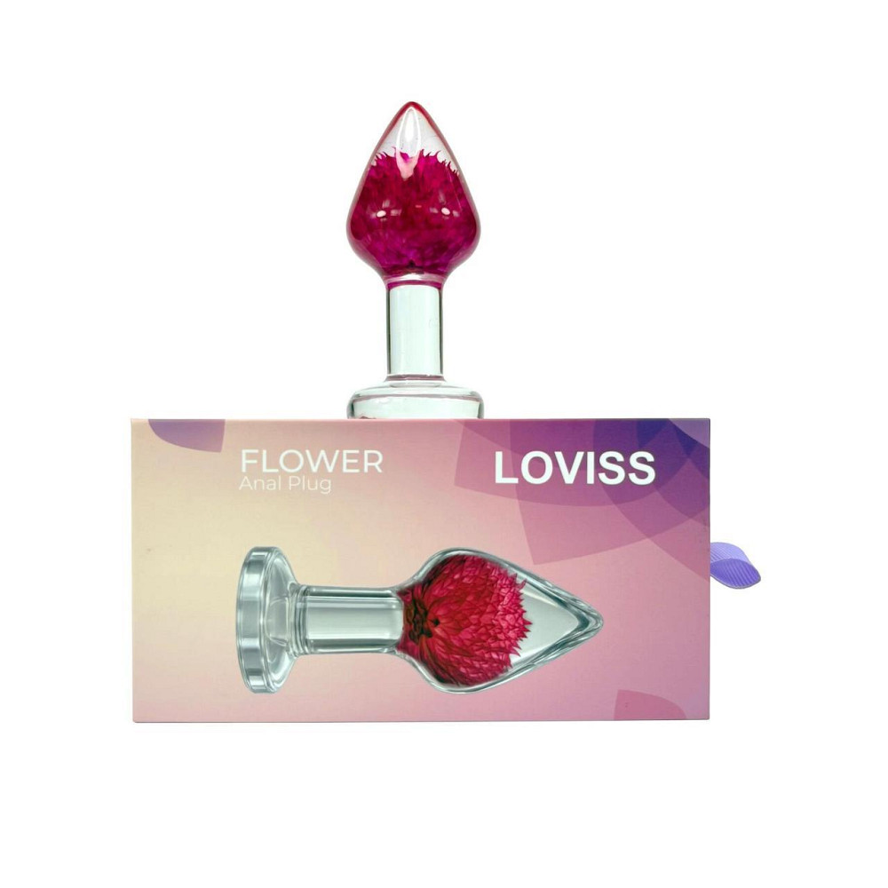 Роскошная анальная пробка Loviss Gomphrena Globosa Anal Plug с настоящим амарантом внутри Sex Aura Киев - изображение 2