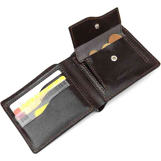 Портмоне из натуральной кожи для мужчин GRANDE PELLE 11463 Коричневый Киев