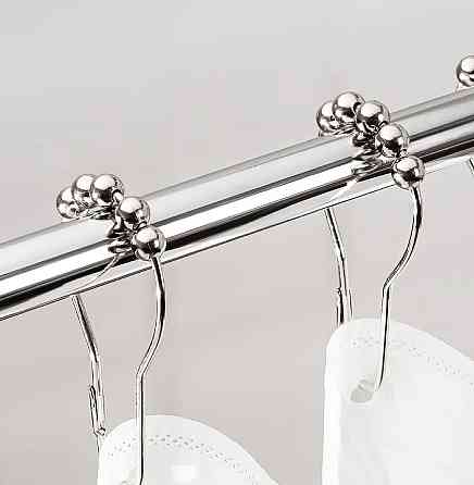 Шторка для ванной и душа 180x180 см водонепроницаемая,штора для душевой и ванной комнаты с крючками,прозрачная Каменец-Подольский