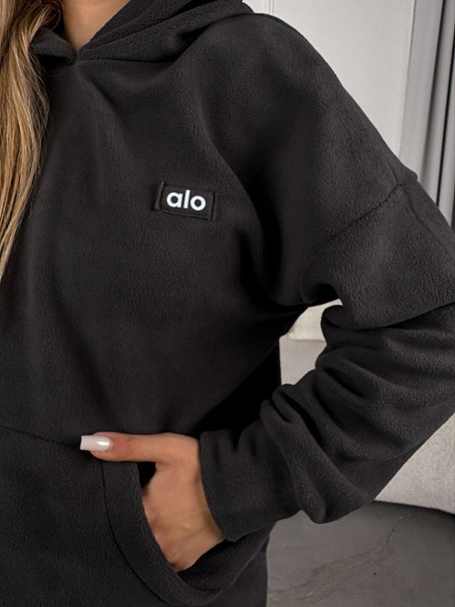 Жіночий стильний теплий костюм із флісу полар із шапкою Графіт, 50/52 Одеса - фото 8